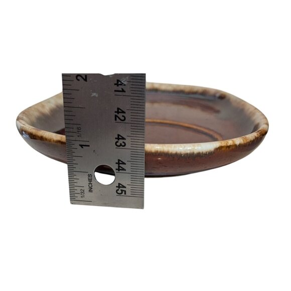 Hull pottery Mirror Brown Drip Snack Plate & Bowl 2 Sets Oven proof - Picture 6 of 9